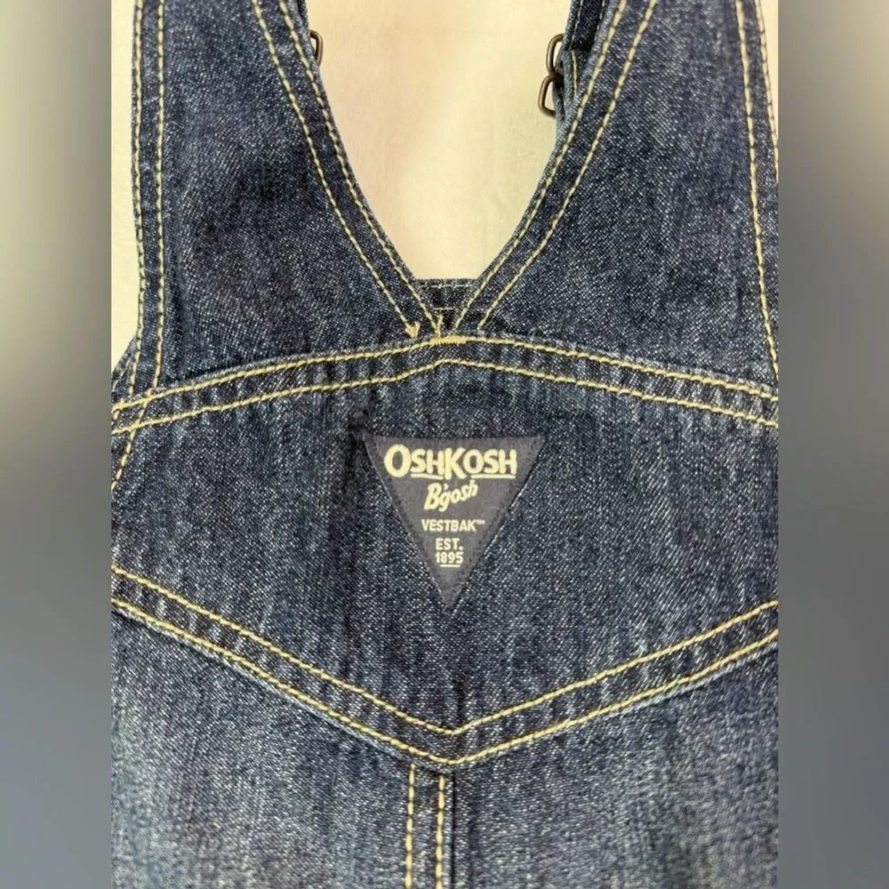 OSHKOSH B'GOSH Baby Dark Wash Carpenter Style Western World's Best Overalls 12M